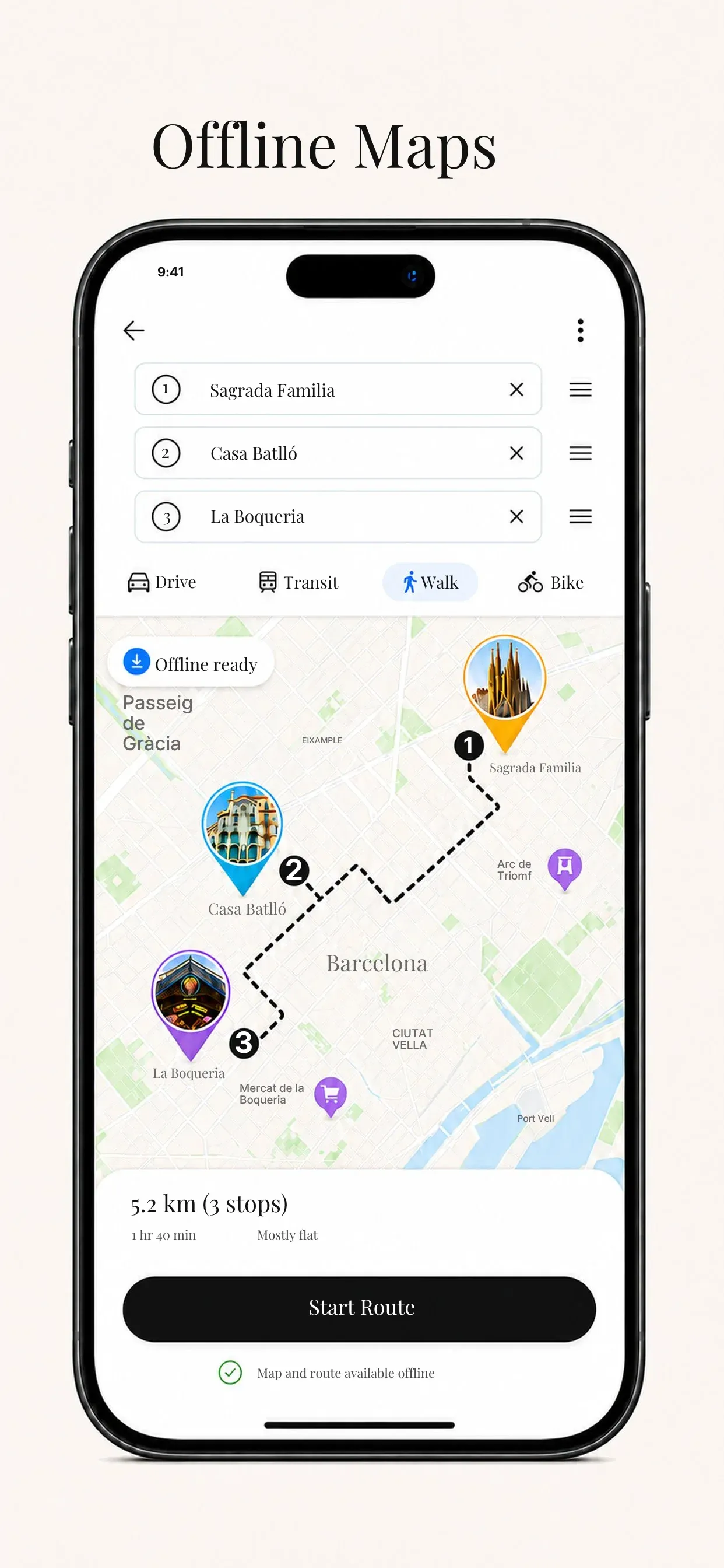 Trip Plan screen 2