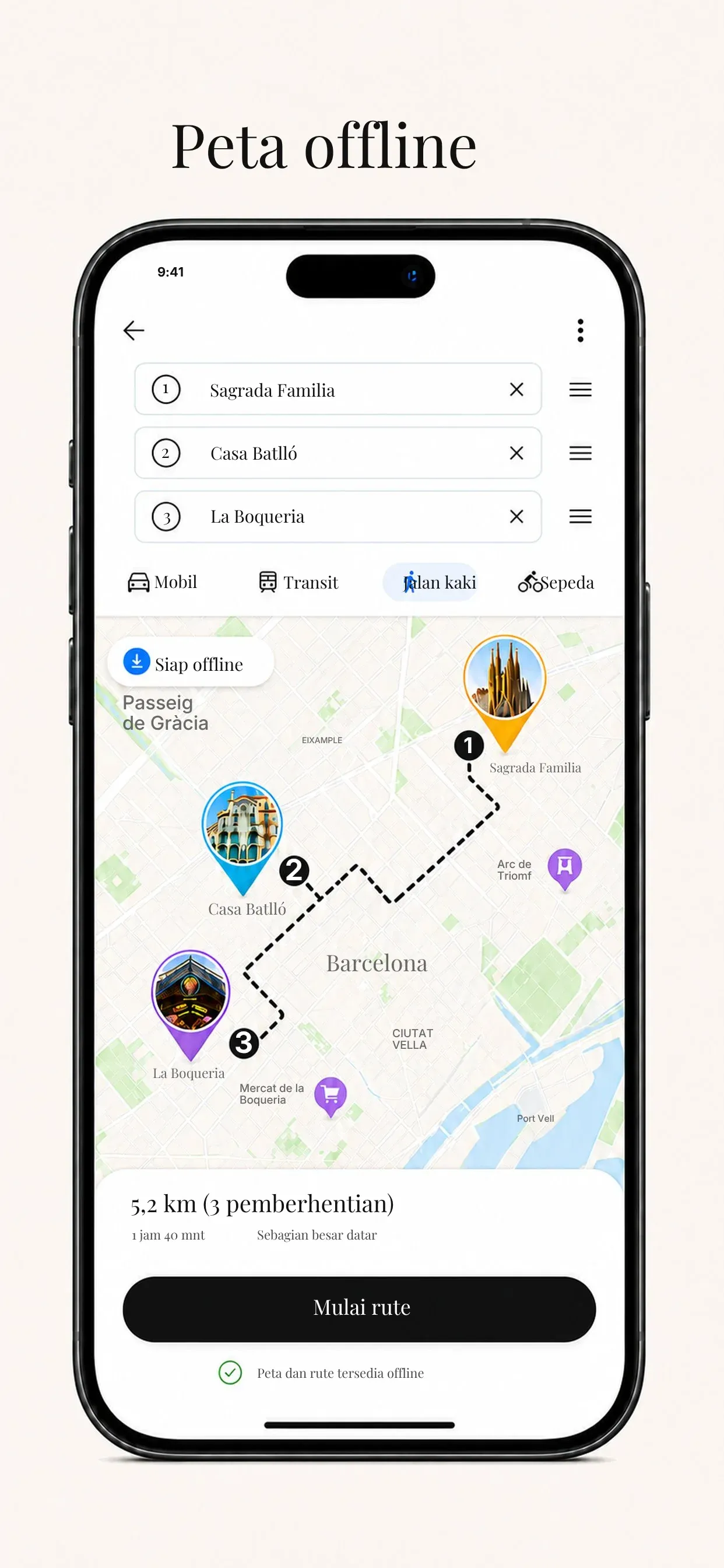 Trip Plan screen 2